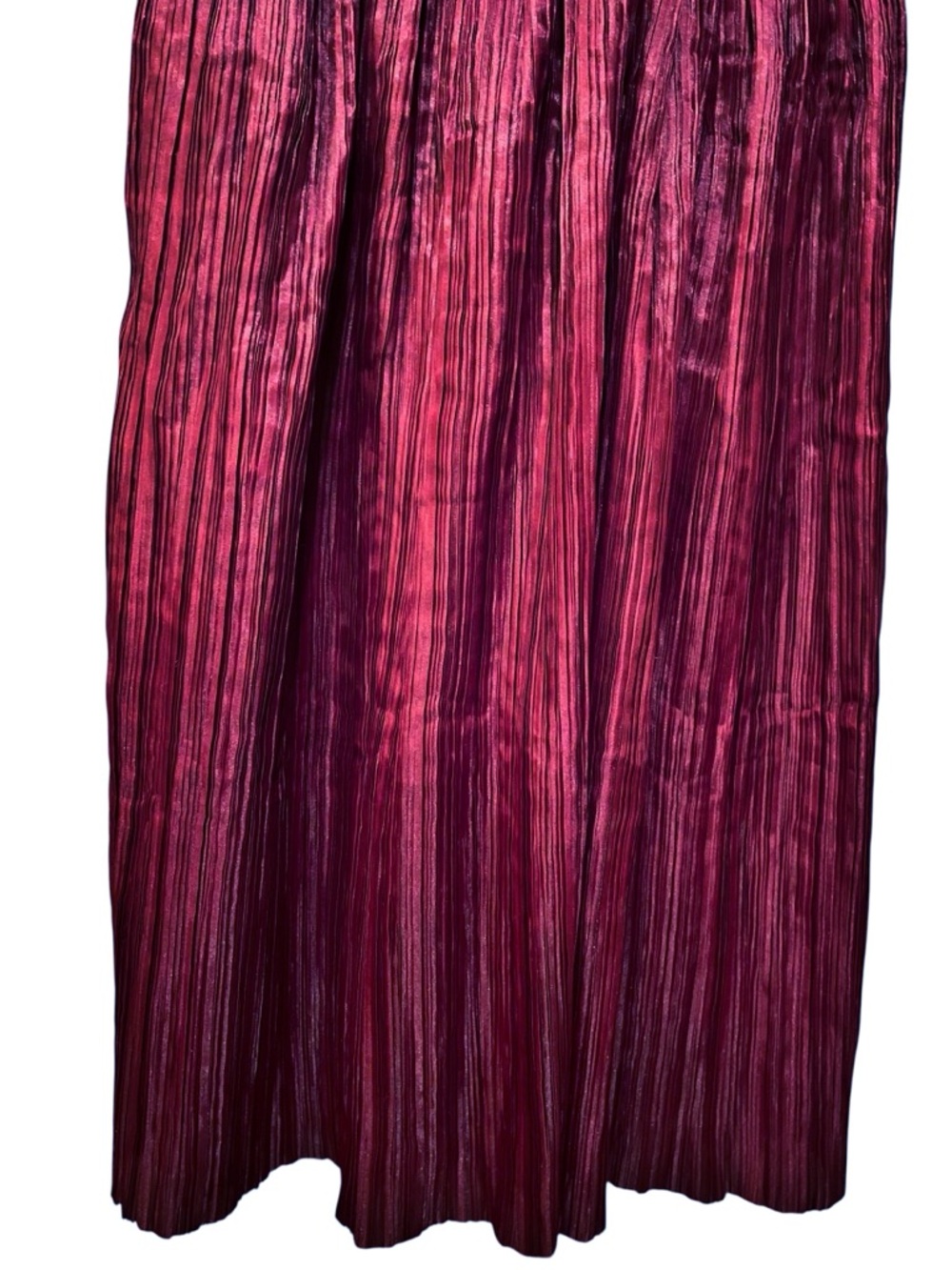Aje Laurier Wave Maxi Dress Burgundy Red Plissé-Organza Waist Cut-out‎ Gown 12/L - Picture 6 of 16